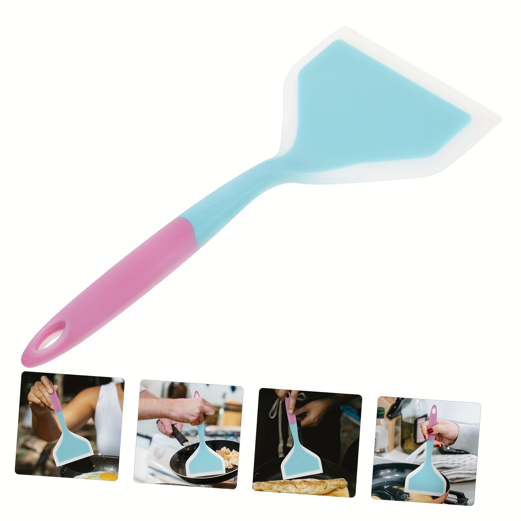 WIEZ Wide-Head Silicone Cooking Spatula  Non-Stick Heat-Resistant Tool for Pancakes, Pizza, Steaks & Daily Cooking