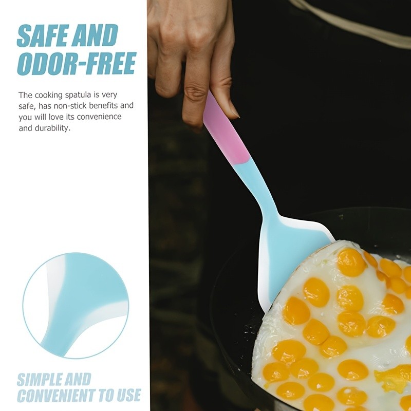 WIEZ Wide-Head Silicone Cooking Spatula  Non-Stick Heat-Resistant Tool for Pancakes, Pizza, Steaks & Daily Cooking