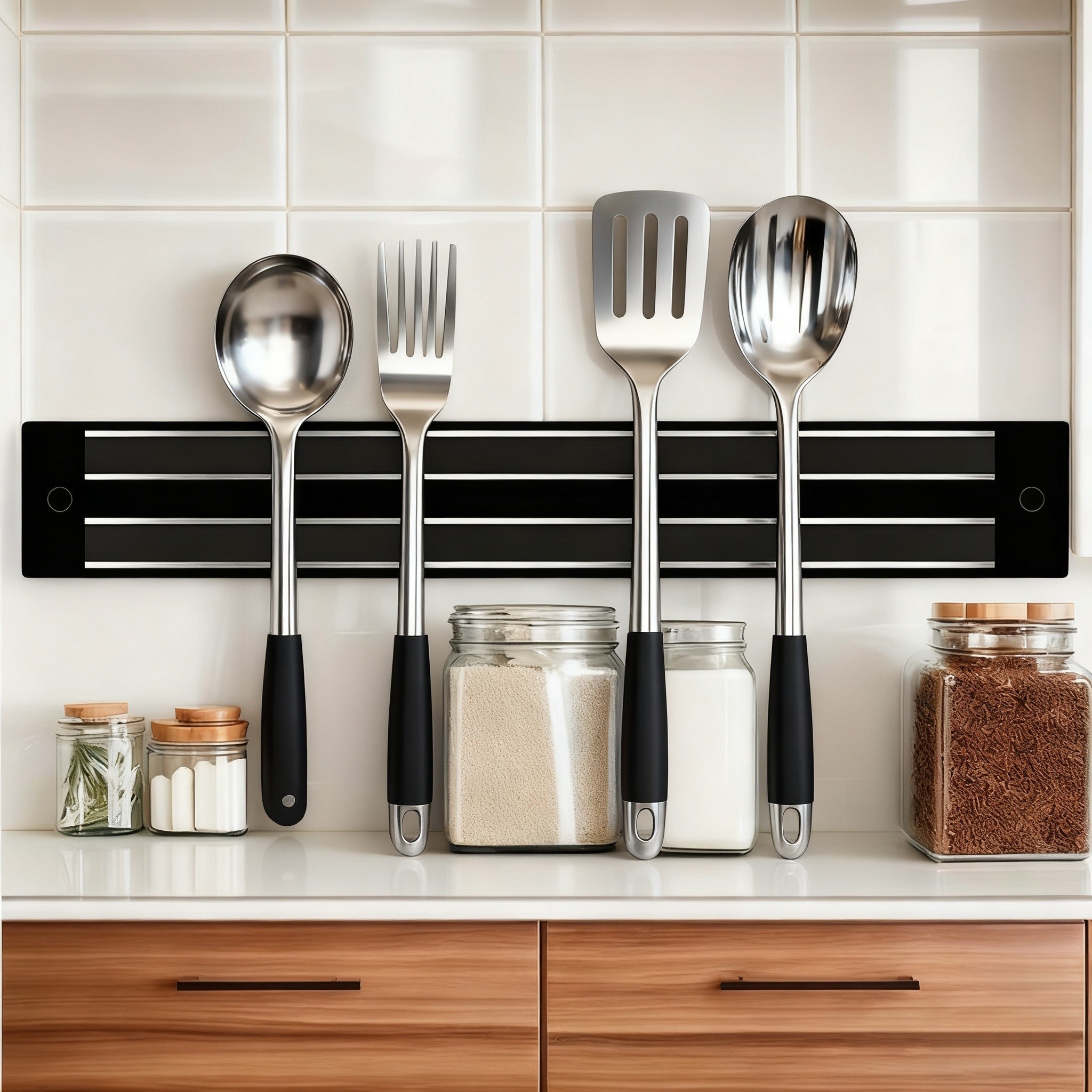 WIEZ Heavy-Duty Wall Magnetic Rack Strong Cutting Tool Holder for Kitchens, Garages & Workspaces