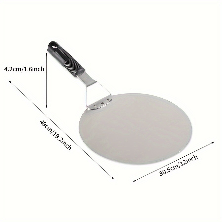 WIEZ Stainless Steel Pizza Spatula 30.5cm Non-Stick Cake Lifter with Anti-Scald Handle for Professional Baking