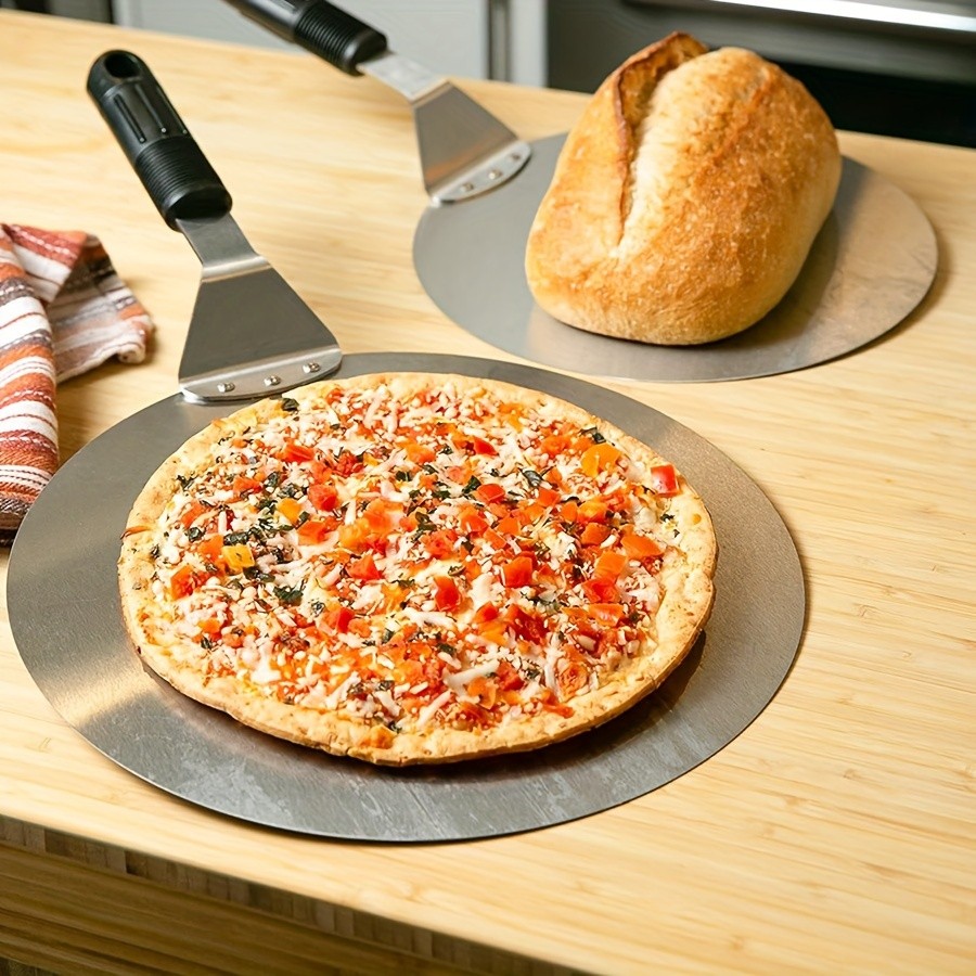 WIEZ Stainless Steel Pizza Spatula 30.5cm Non-Stick Cake Lifter with Anti-Scald Handle for Professional Baking