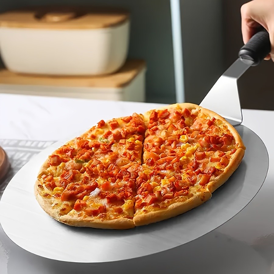 WIEZ Stainless Steel Pizza Spatula 30.5cm Non-Stick Cake Lifter with Anti-Scald Handle for Professional Baking