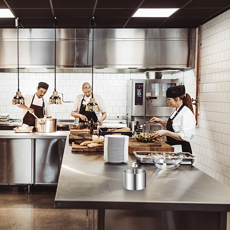 WIEZ Stainless Steel Food Display Mold  Round Plate Press with Lid for Creative & Decorative Food Presentation