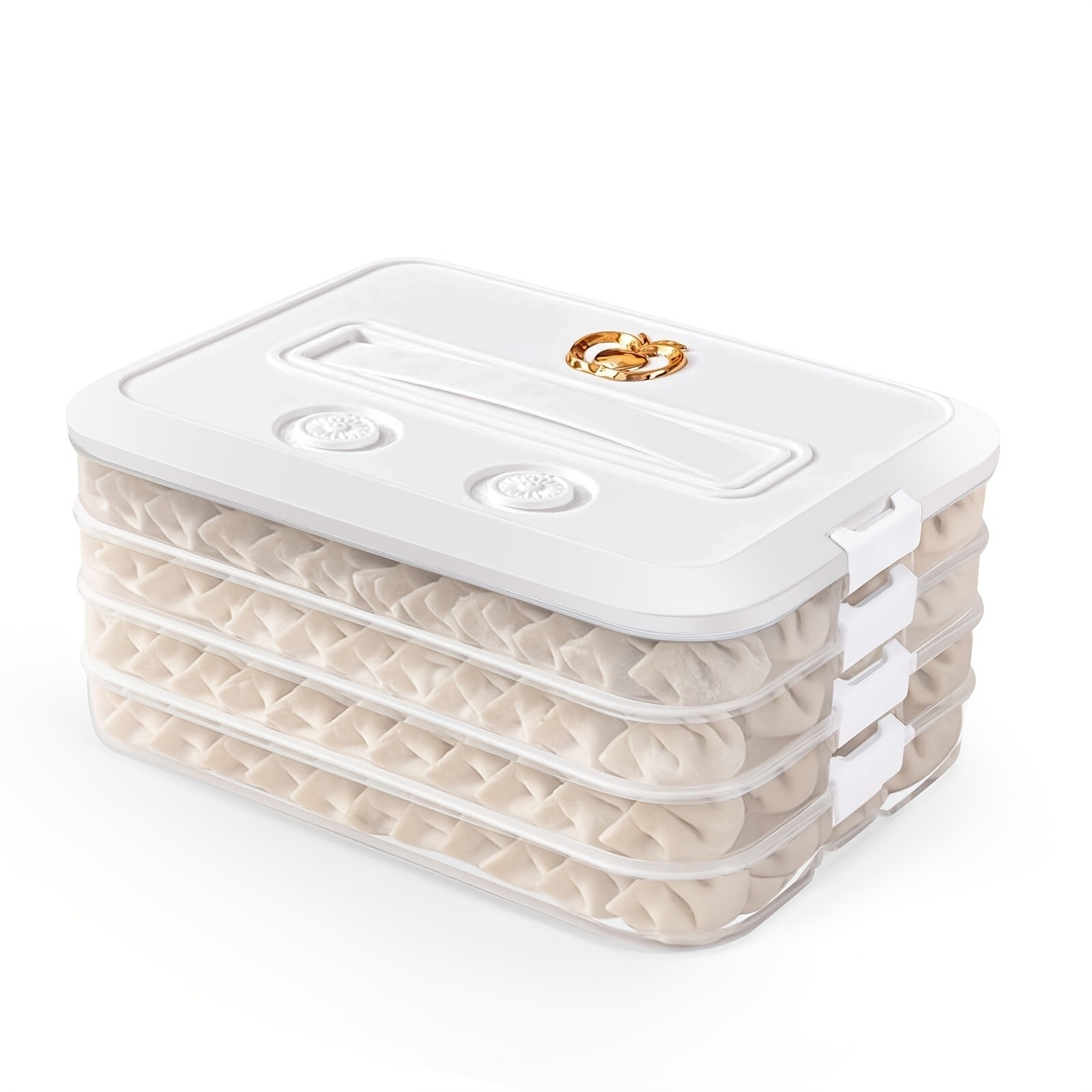 WIEZ 4-Piece Stackable Food Storage Container Set  Airtight Freezer-Safe Organisers with 4-Layer Design