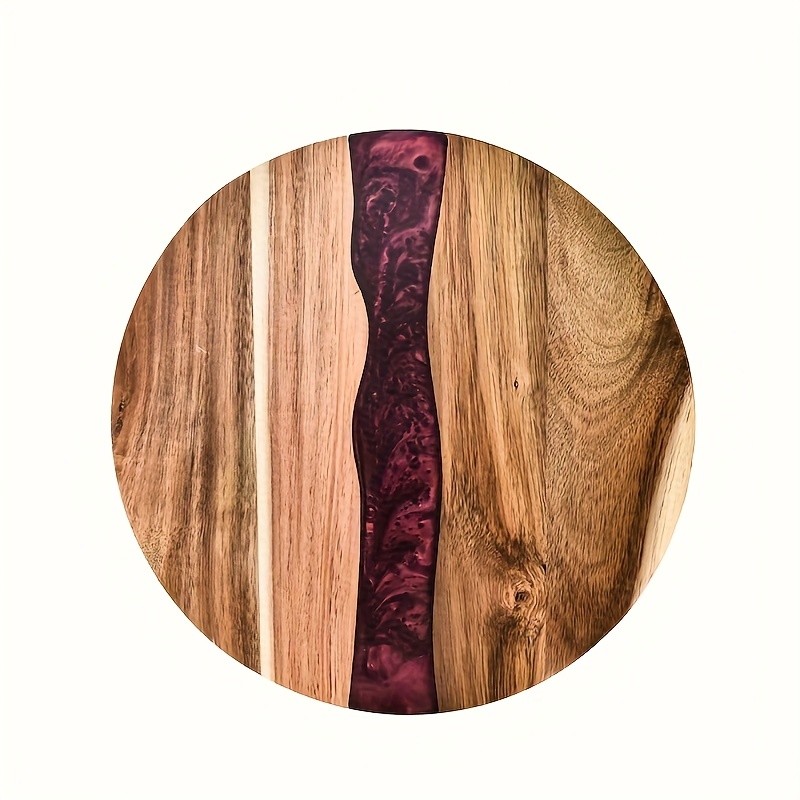 WIEZ Acacia Wood Round Cutting Board  Natural Food-Safe Serving & Grilling Tray for Home and Restaurant Use