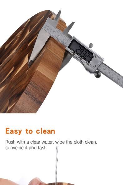 WIEZ Acacia Wood Cutting Board Double-Sided for Raw & Cooked Foods