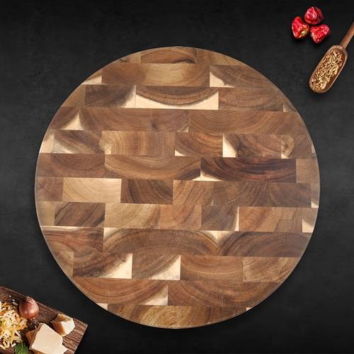 WIEZ Acacia Wood Cutting Board Double-Sided for Raw & Cooked Foods