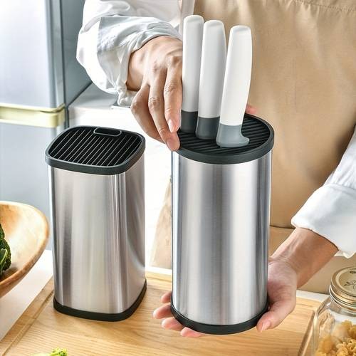 WIEZ Stainless Steel Knife Block  Durable, Safe & Space-Saving Kitchen Storage