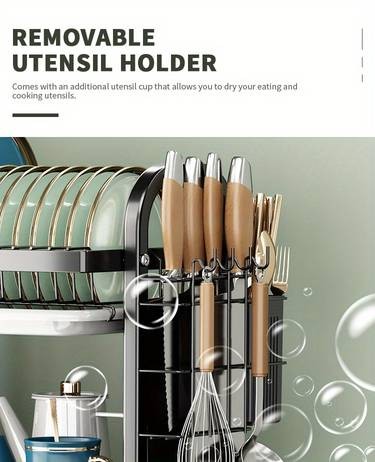 WIEZ 2-Layer / 3-Layer Dish Drying Rack Space-Saving Metal Kitchen Organizer