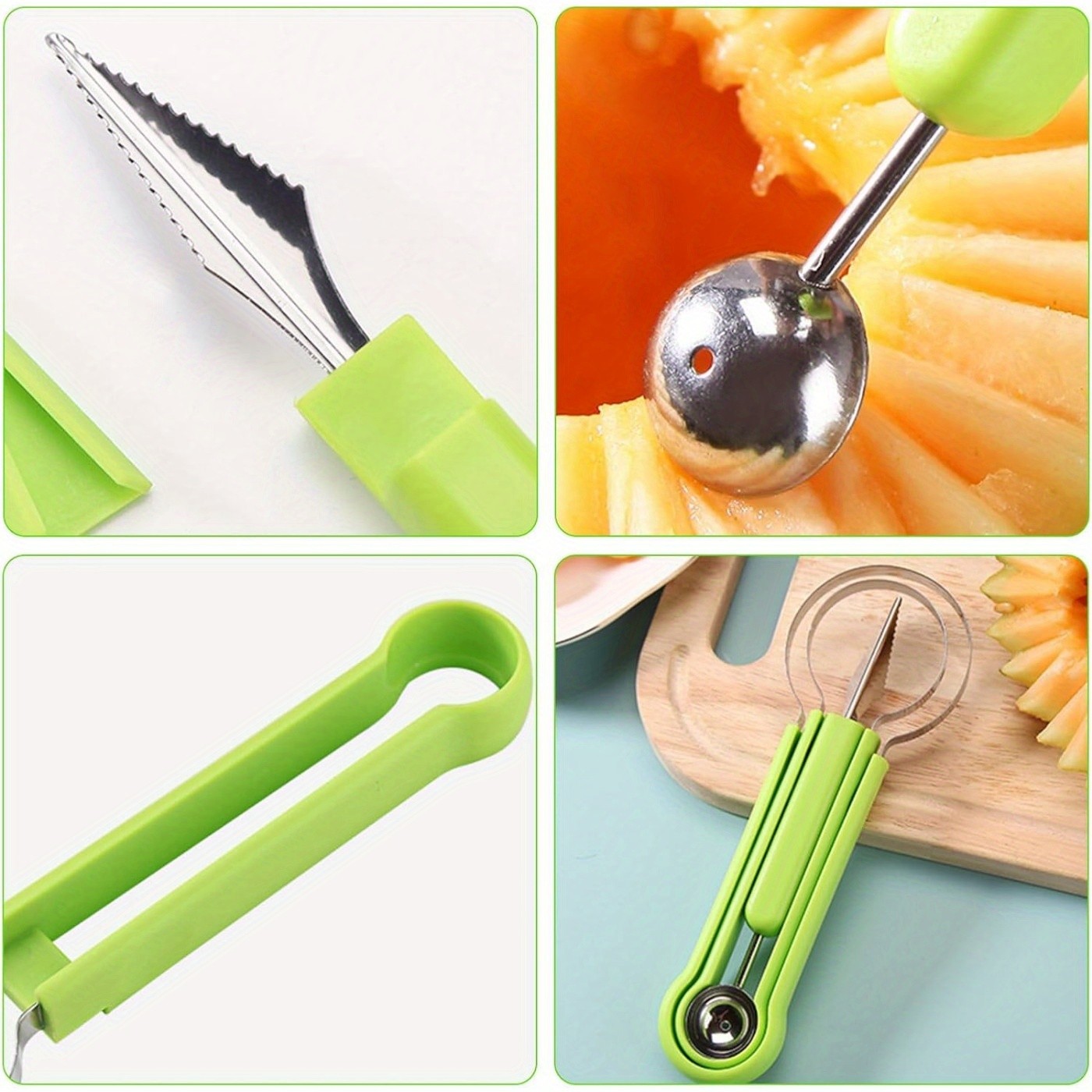 WIEZ 11-Piece Stainless Steel Fruit Carving & Watermelon Tool Set  Multi-Function Scoops, Knives & DIY Fruit Prep Tools
