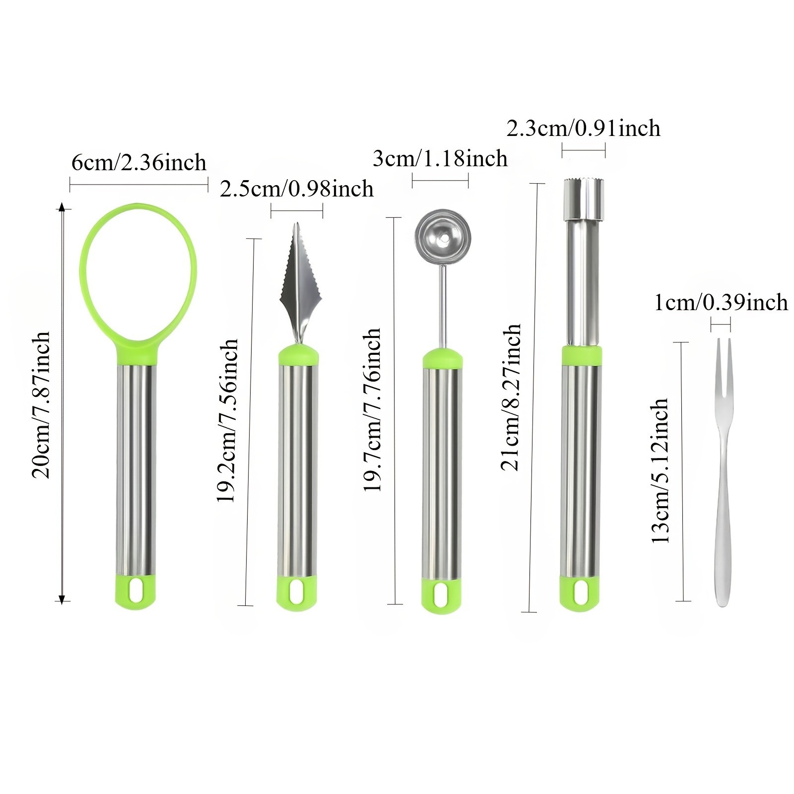 WIEZ 11-Piece Stainless Steel Fruit Carving & Watermelon Tool Set  Multi-Function Scoops, Knives & DIY Fruit Prep Tools