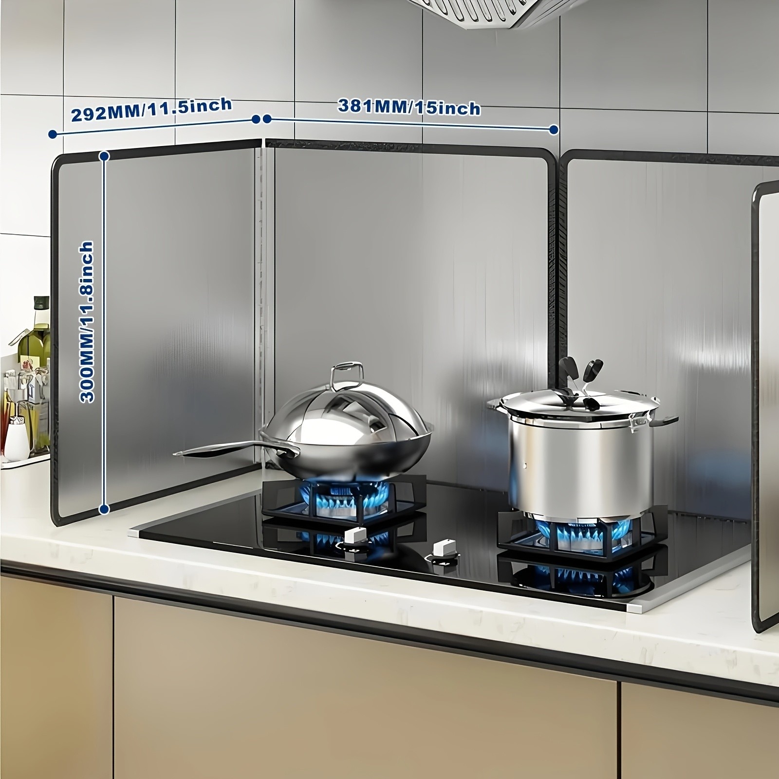 WIEZ Foldable Stainless Steel Splatter Guard  Heat-Resistant Non-Stick Shield for Oil & Grease Protection