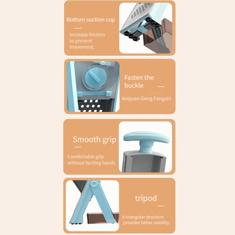 WIEZ 5-in-1 Manual Vegetable Chopper & Adjustable Slicer  Stainless Steel Blade Prep Tool for Fast Daily Cooking