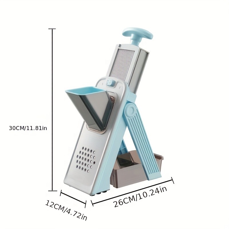 WIEZ 5-in-1 Manual Vegetable Chopper & Adjustable Slicer  Stainless Steel Blade Prep Tool for Fast Daily Cooking