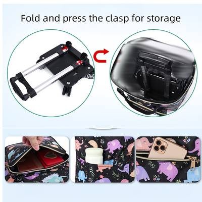 PMMJ Folding Shopping Trolley with Insulated Cooler Bag  Large Capacity, Lightweight & Multi-Functional