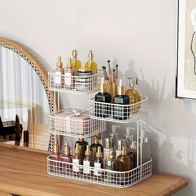PMMJ 3-Tier Countertop Bathroom Storage Rack  Lightweight Metal Wire Organizer