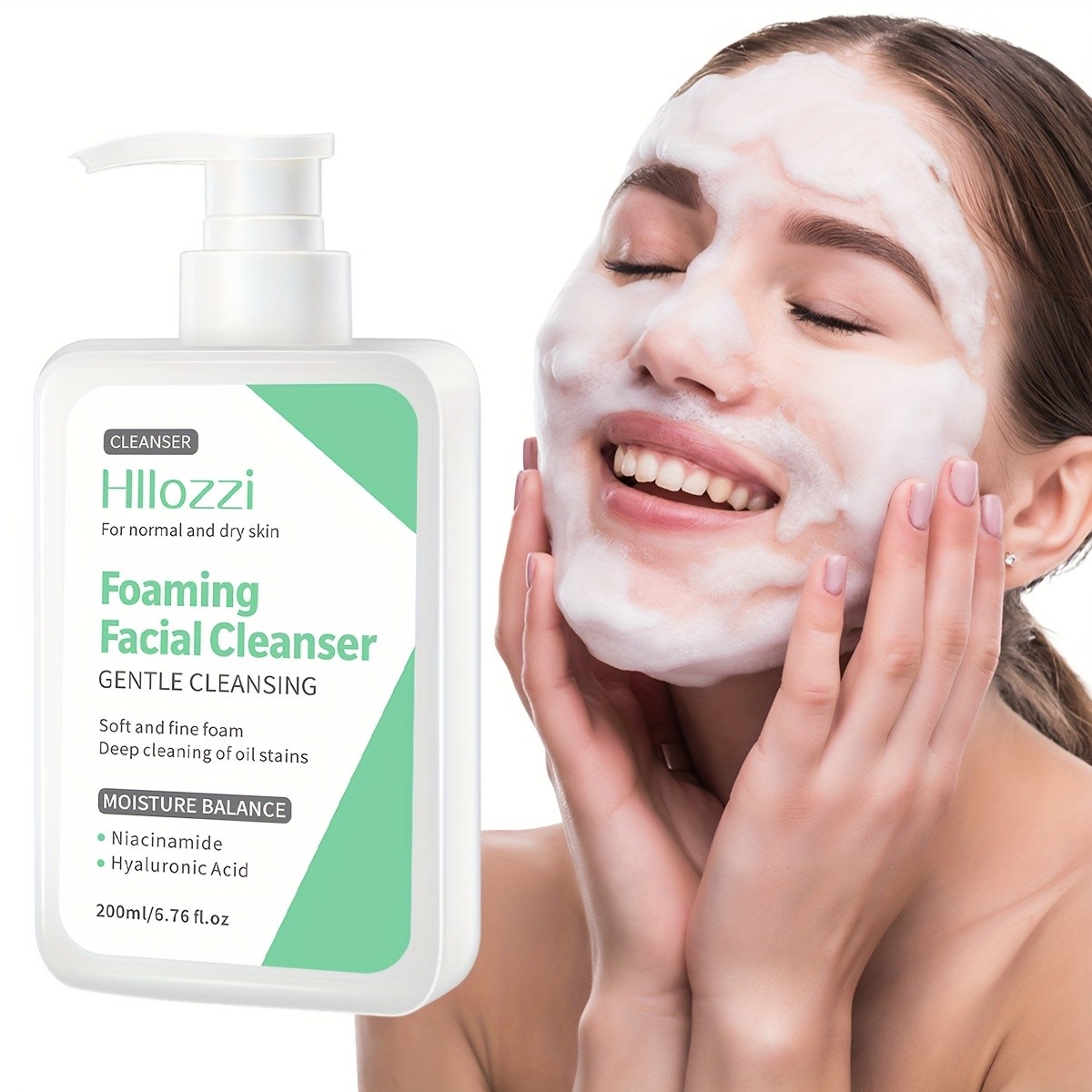 Hllozzi Green Facial Cleanser  200ml Lemon-Scented Hydrating Face Wash