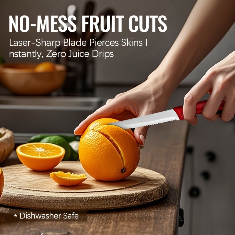 WIEZ 2-Piece Serrated Steak & Multi-Purpose Knife Set Durable Breakfast, Dessert & Vegetable Cutting Tools