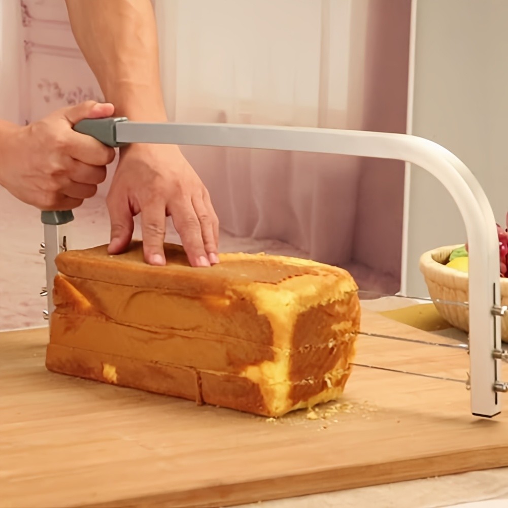 WIEZ Adjustable Stainless Steel Cake Cutter  3-Wire Leveler for Large 20-Inch Cakes and Precision Slicing