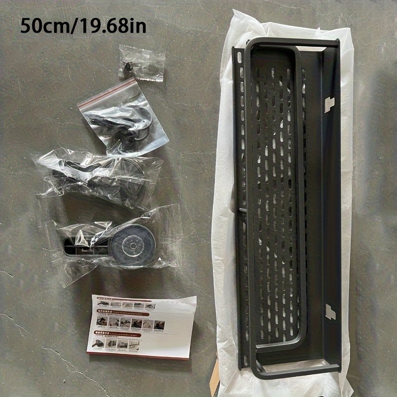 WIEZ Wall-Mounted Polished Aluminum Storage Rack  Space-Saving Multi-Functional Shelf with Drainage Holes