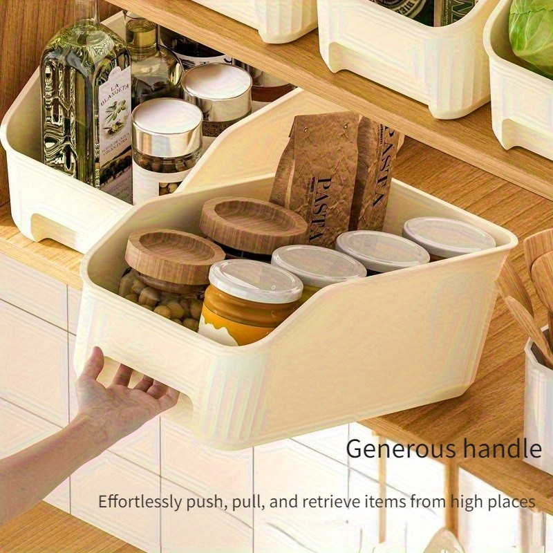 WIEZ 2-Piece Multi-Functional Plastic Storage Box Set  Curved Organiser Baskets for Cleaning Products & Household Essentials