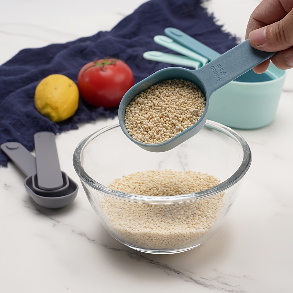 WIEZ 9-Piece Color-Coded Measurement Set  Stackable Cups, Spoons, Funnel & Scraper for Precise Baking & Cooking