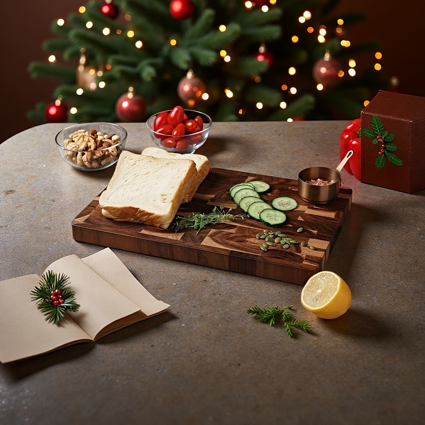 WIEZ Large Acacia Wood Cutting Board Premium Double-Sided Butcher Board for Meat, Vegetables & Fruit Prep