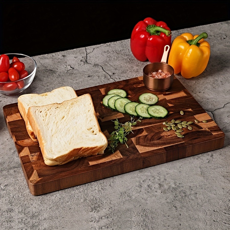 WIEZ Large Acacia Wood Cutting Board Premium Double-Sided Butcher Board for Meat, Vegetables & Fruit Prep