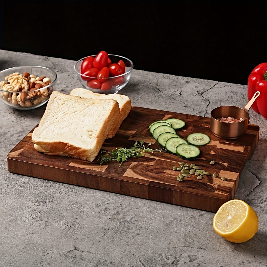 WIEZ Large Acacia Wood Cutting Board Premium Double-Sided Butcher Board for Meat, Vegetables & Fruit Prep