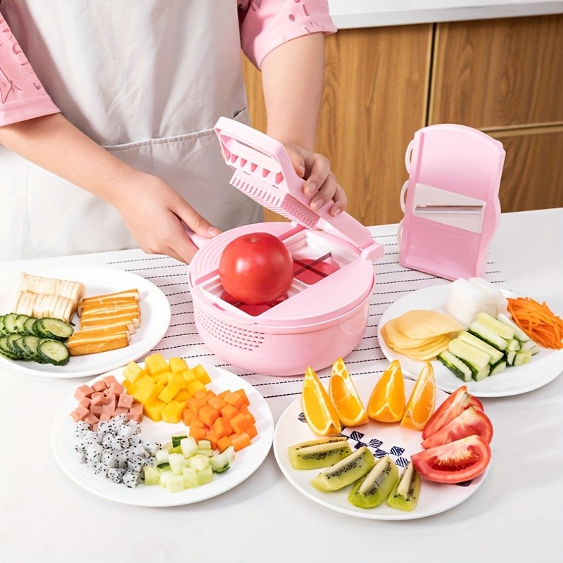 LDQ 12-in-1 Multi-Functional Vegetable Chopper  Manual Slicer, Shredder & Grater for Carrots, Potatoes & Radish