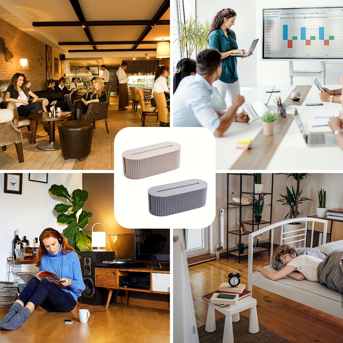 LDQ Cable Storage Box with Lid High-Capacity Cord Organizer for Space-Saving Home & Office Desktop Management