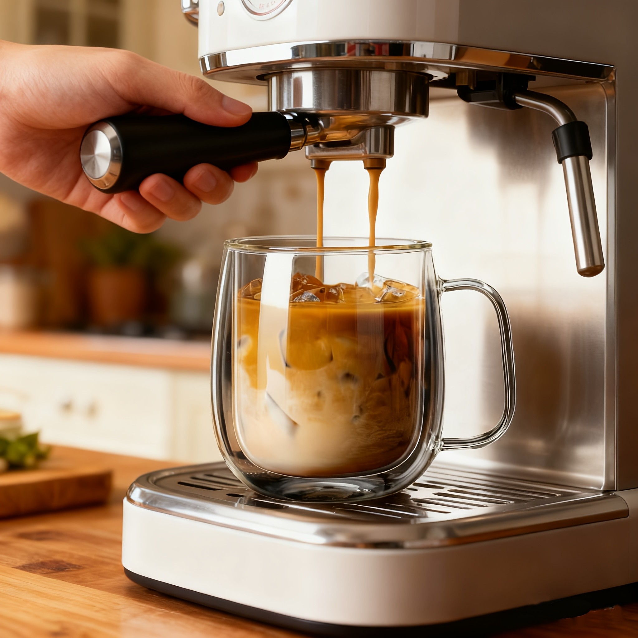 LDQ Double-Layer Borosilicate Glass Mug Set  Heat-Insulated Transparent Cups with Handles for Coffee, Tea & Smoothies