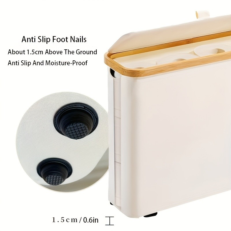 LDQ Toilet Paper Holder with Storage Basket  No-Drill Multi-Roll Organizer for Home & Office Bathrooms