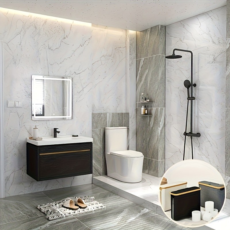 LDQ Toilet Paper Holder with Storage Basket No-Drill Multi-Roll Organizer for Home & Office Bathrooms