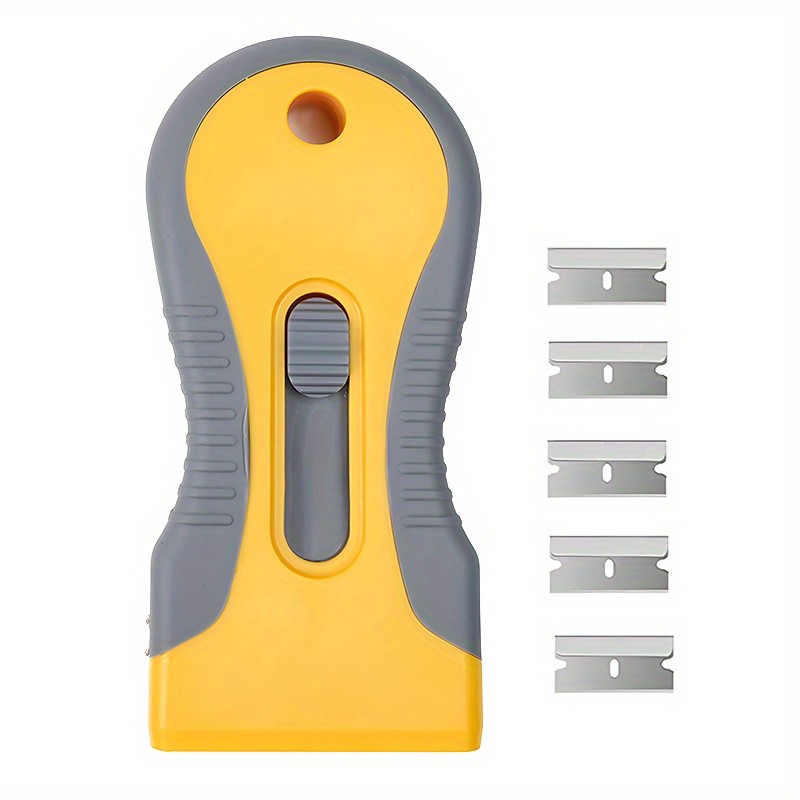 LDQ Ceramic Hob & Glass Scraper Heavy-Duty Cleaner with 5 Stainless Steel Blades for Induction & Ceramic Cooktops