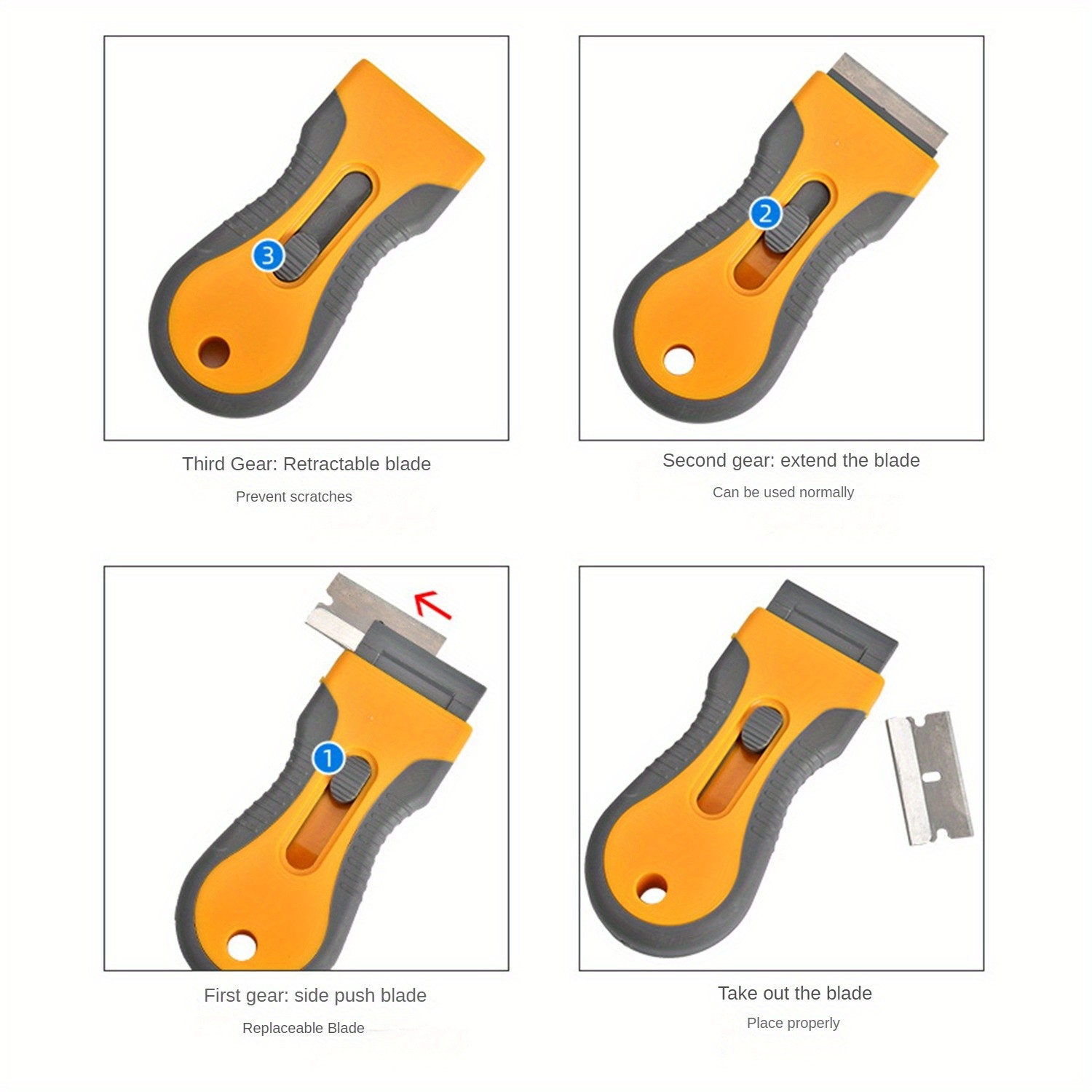 LDQ Ceramic Hob & Glass Scraper Heavy-Duty Cleaner with 5 Stainless Steel Blades for Induction & Ceramic Cooktops