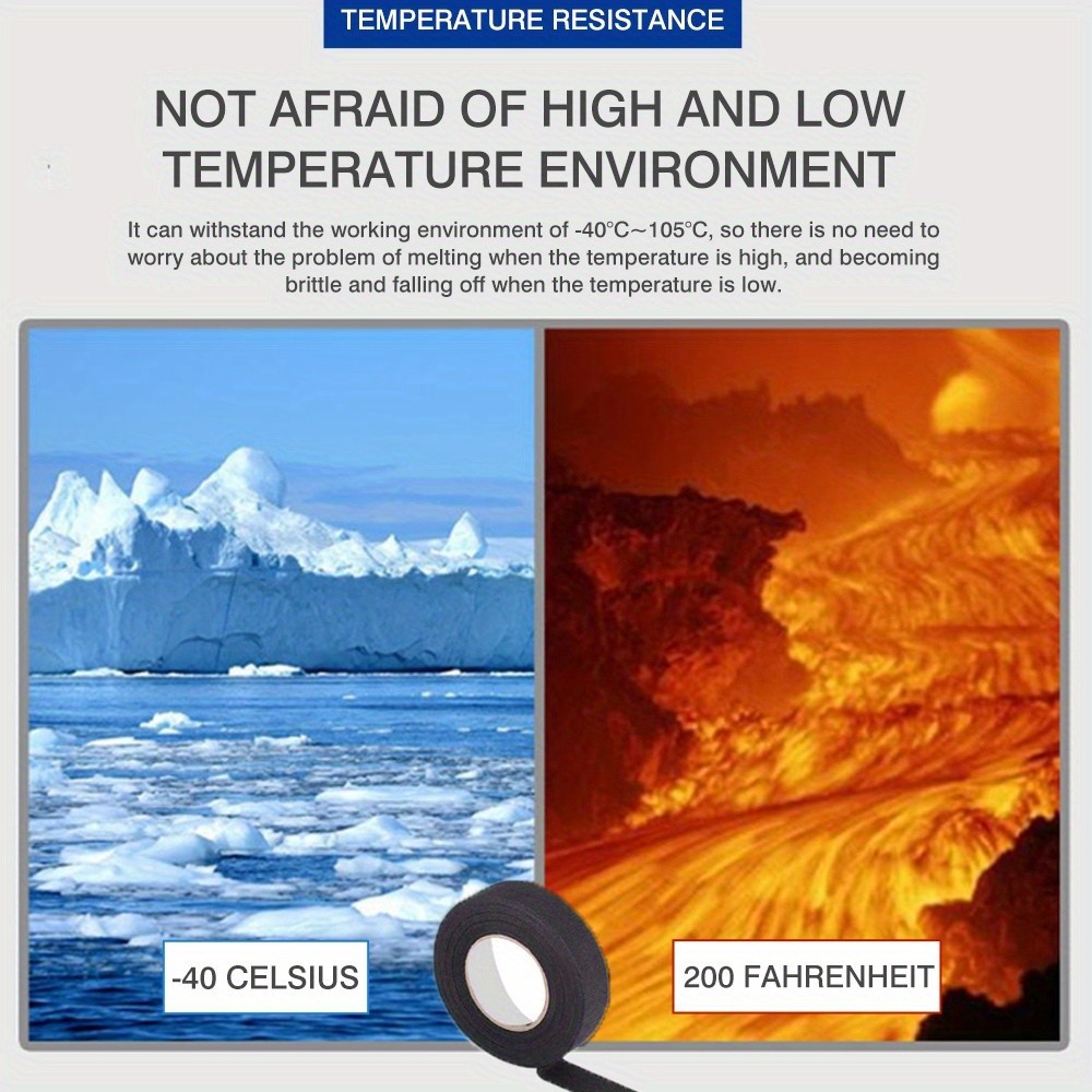LDQ Heat-Resistant Electrical Tape  Durable Adhesive Cloth for Cable Management, Wiring Harnesses & Loom Organization