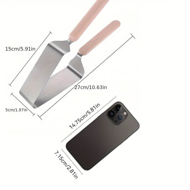 LDQ Stainless Steel Cake Slicer & Server  Triangular Transfer Tool with Ergonomic Handle for Parties, Weddings & Daily Baking