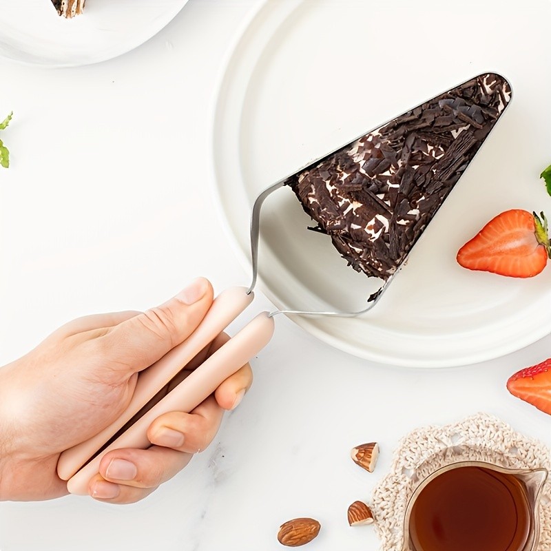 LDQ Stainless Steel Cake Slicer & Server  Triangular Transfer Tool with Ergonomic Handle for Parties, Weddings & Daily Baking