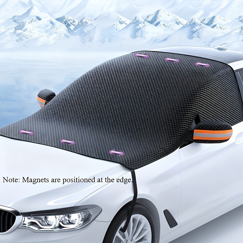LDQ Magnetic Anti-Frost & Snow Cover Reflective, Scratch-Resistant Winter Windshield Protector for SUVs, MPVs & Mid-Sized Cars