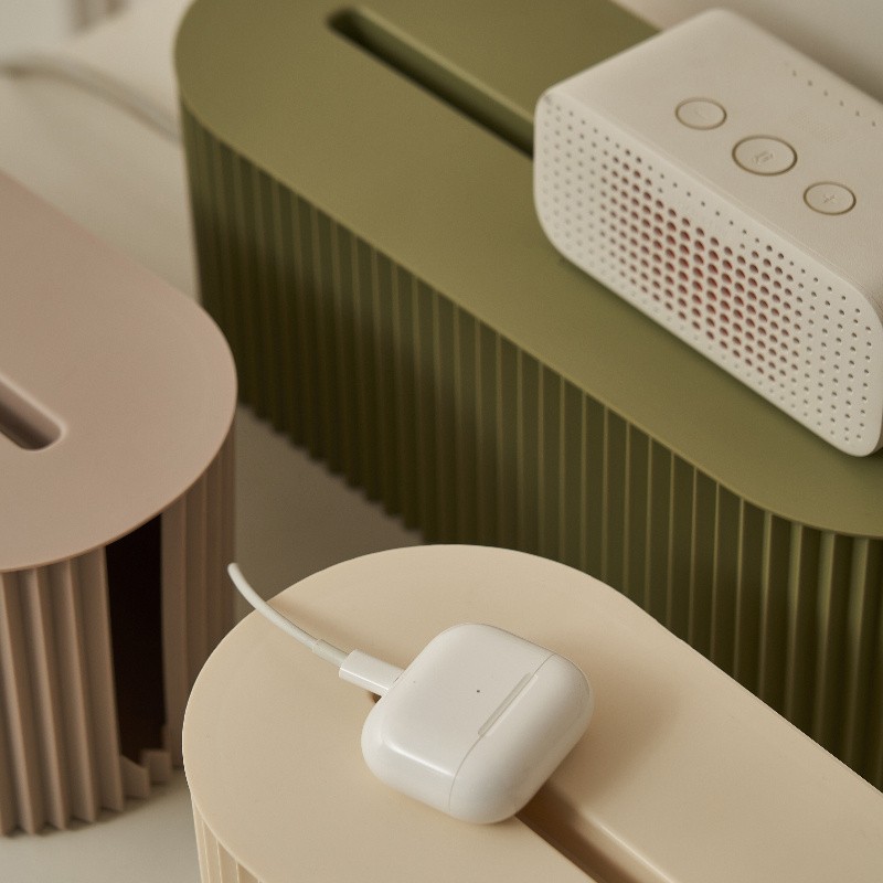 LDQ Cord Organizer Box with Lid Scratch-Resistant Cable Management System for Desks, TV Units & Home Offices