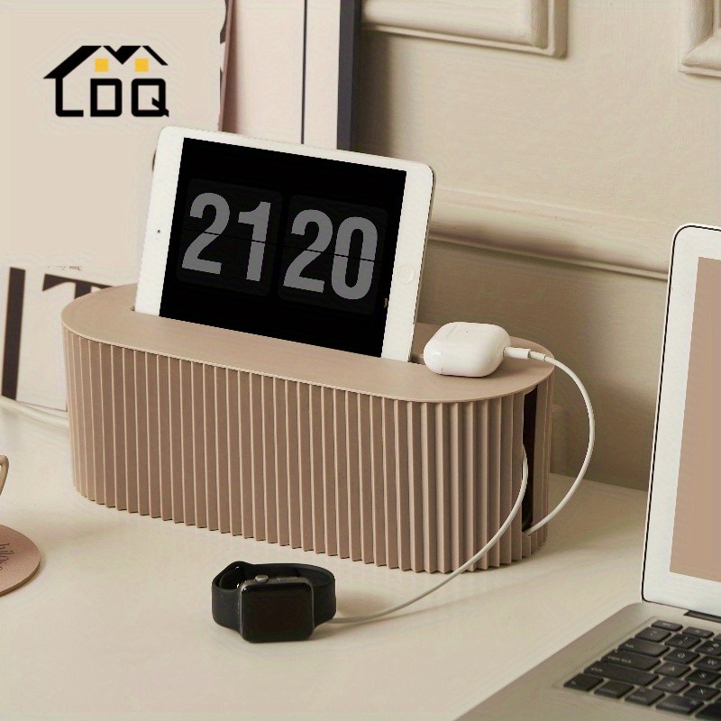 LDQ Cord Organizer Box with Lid  Scratch-Resistant Cable Management System for Desks, TV Units & Home Offices