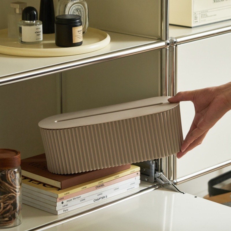 LDQ Cord Organizer Box with Lid Scratch-Resistant Cable Management System for Desks, TV Units & Home Offices