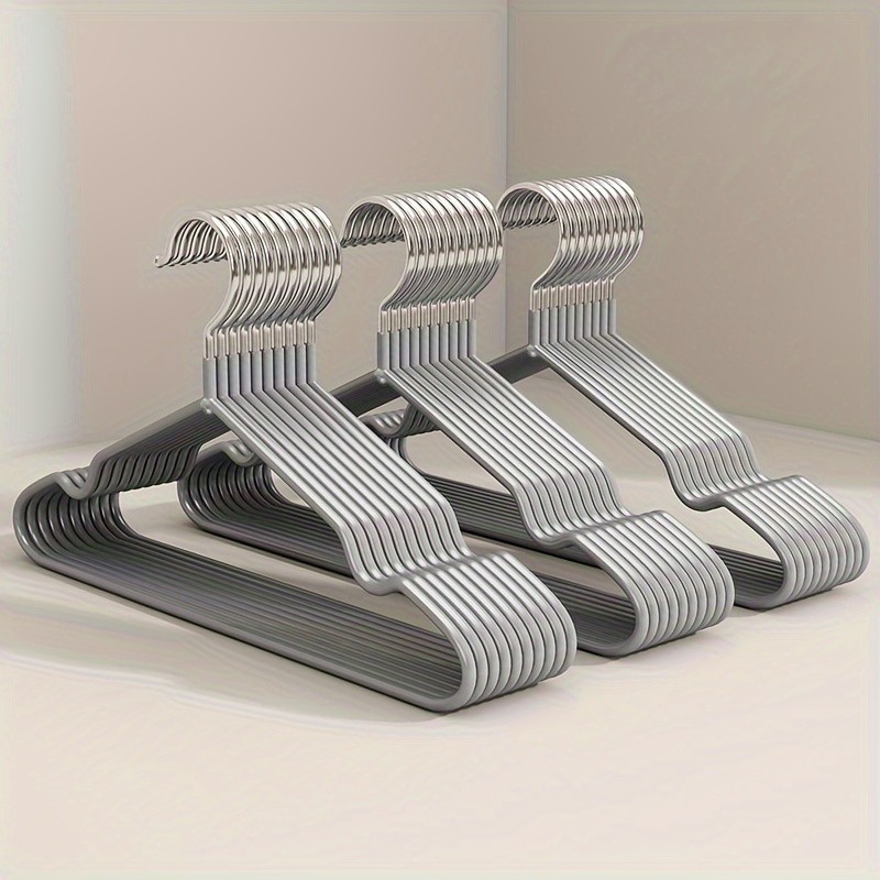 LDQ Heavy-Duty Non-Slip Metal Clothes Hangers  10-Piece Traceless Space-Saving Set for Closets, Bedrooms & Home Storage