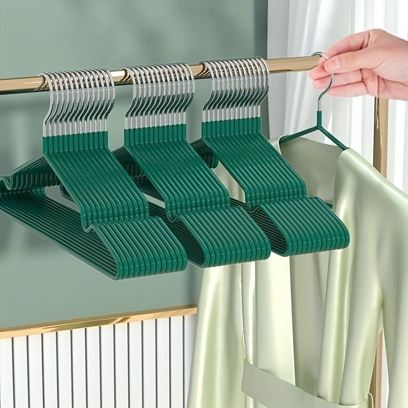 LDQ Heavy-Duty Non-Slip Metal Clothes Hangers  10-Piece Traceless Space-Saving Set for Closets, Bedrooms & Home Storage