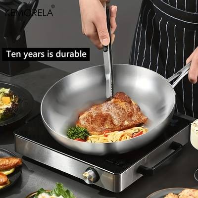KEMORELA 304 Stainless Steel Nonstick Frying Pan  Easy-Clean Essential Pan for Eggs & Omelets