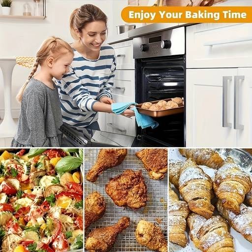 Awaoko 2pcs Stainless Steel Oil Drip Tray & Roasting Basket Set Multi-Functional 304 Stainless Steel Pan