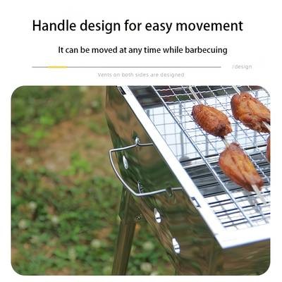 Awaoko 4pcs Extended Stainless Steel BBQ Grill Set Foldable, Portable & Heavy-Duty