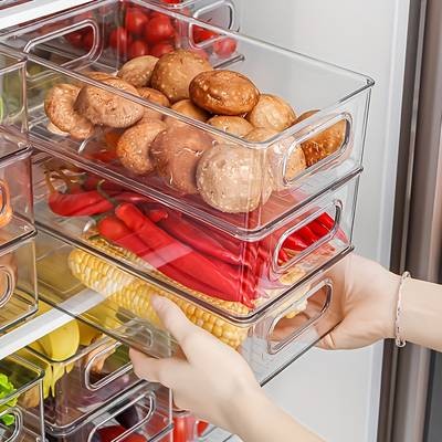Awaoko 6pcs Transparent Refrigerator Storage Containers  Durable, Multi-Purpose Fridge & Pantry Organisers