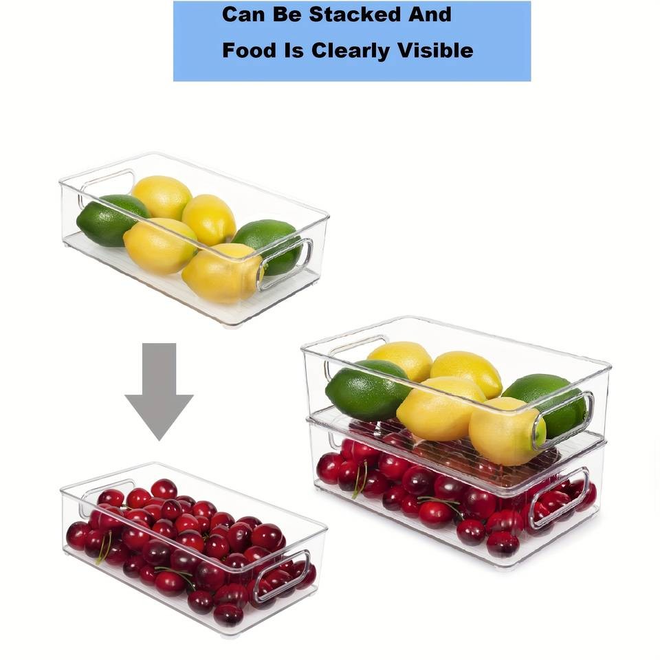 Awaoko 6pcs Transparent Refrigerator Storage Containers  Durable, Multi-Purpose Fridge & Pantry Organisers